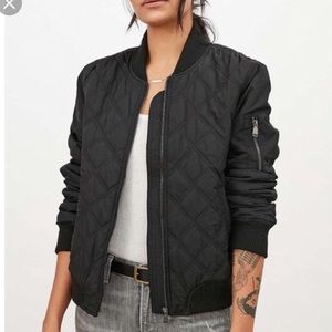 Silence and Noise Black Quilted Bomber Jacket